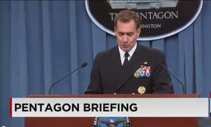 The Pentagon press secretary said that the United States strongly condemns the movement of Russian vehicles into Ukraine